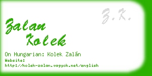 zalan kolek business card