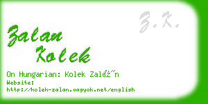 zalan kolek business card